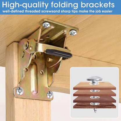 TopDirect 4 Pack Locking Hinge for Folding Table Brackets (Zinc) - color: Zinc, size: 4 Pack