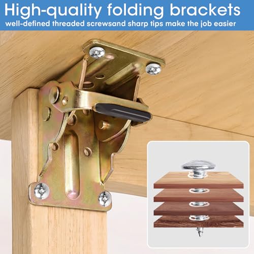 TopDirect 4 Pack Locking Hinge for Folding Table Brackets (Zinc) - color: Zinc, size: 4 Pack