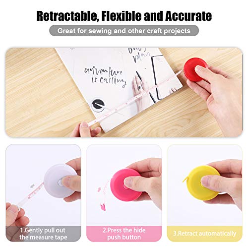 Tape Measures Retractable, Fabric Measuring Tape, 60 Inch Small Sewing Tape Measure for Craft Nursing Medical Travel(6 Pack) - color: 6 Colors Package