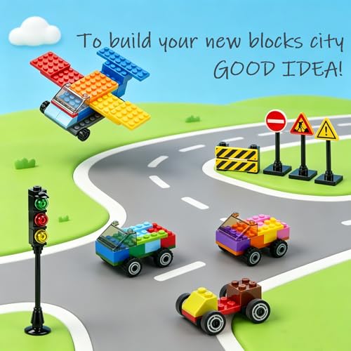 600Pcs Classic Bricks with Wheels &Baseplates Creative MOC Car Parts Block - color: Gray2