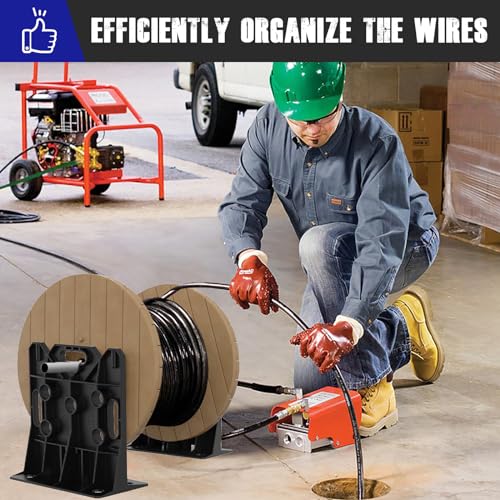 Multi Purpose Wire Dispenser, Cable/Wire Spool Rack, Wire Spool Caddy, Holds Spools Up to 34" In Diameter, Load Capacity 330 LBS, 1 Pair (BLACK) - color: Black