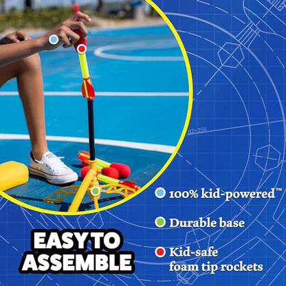 Stomp Rocket Ultra, High-Flying Rocket Launcher for Kids, 4 Rockets