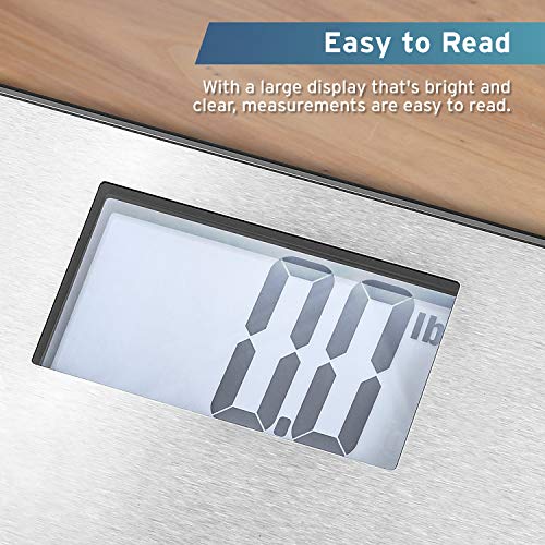 Etekcity Stainless Steel Digital Body Weight Bathroom Scale, 400 Pounds - color: Silver, size: 11.8 x 11.8 inches