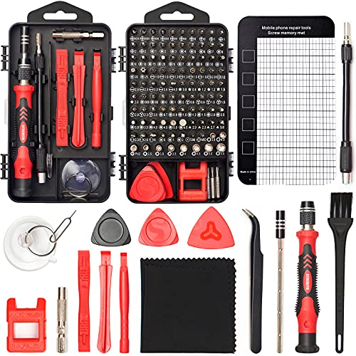STREBITO Small Precision Screwdriver Set 124-Piece Electronics Tool Kit - color: Red