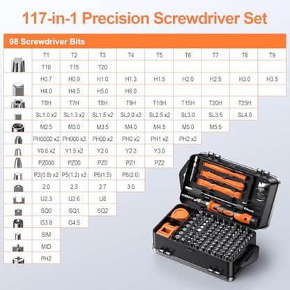 JOREST 117 in 1 Precision Screwdriver Set, Mini Tool Kit with Torx Phillips