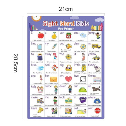 Lachilly Sight Words 5 Levels Learnig Posters, Vocabulary Building, Preschool, Home, Middle and High School Classroom Wall Decoration, Bulletin Board Set, Teacher Teaching Aids, 5 Sheet - style: Sight Words 5P