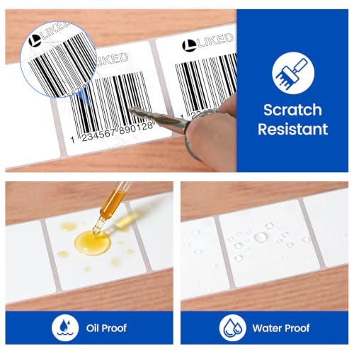 LLIKED 2"x2" Removable Labels 750 Thermal Labels with No Residue - size: 750 labels