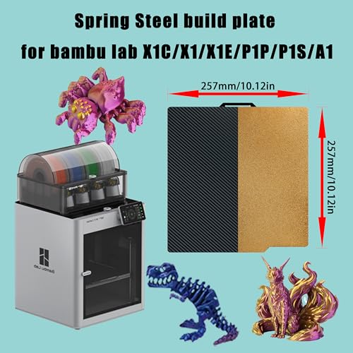 Tinytrees Build Plate for Bambu Lab P1S P2S A1 X1C X1 X1E P1P: Smooth PEI H1H Carbon PET PEO PEY Sheet Bed Plate P1S Build Plate for 3D Printing Hobbyist, 257 X 257mm - style: Smooth PET+Textured PEI