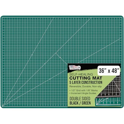 U.S. Art Supply 36"x48" Self-Healing Cutting Mat 5-Ply Green/Black - color: Green/Black