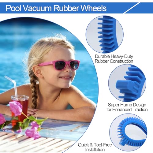 896584000-143 Front Tire Kit with Super Hump Replacement Tires for Poolvergnuegen Select and Hayward Phoenix Pool Cleaner Wheel (4Pcs Front Tires) - color: 4Pcs Front Tires