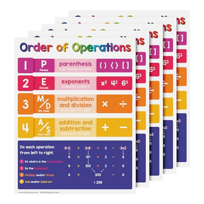 FoldCard Operations Chart Educational Poster 8.5x11 5pk - color: Order of Operations