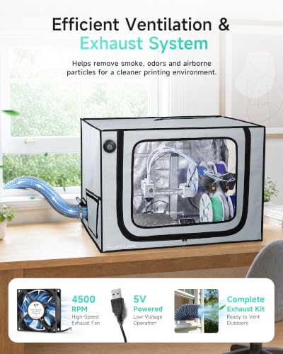 TOPCUBE 3D Printer Enclosure for Bambu Lab A1 Combo with Exhaust Kit - size: A1 Combo + Exhaust