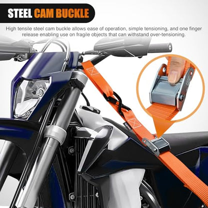 Nilight Motorcycle Tie Down Straps 1.5”×8’ for Securing Dirtbikes ATV UTV - color: 1.5in x 8ft Motorcycle Tie Down Straps