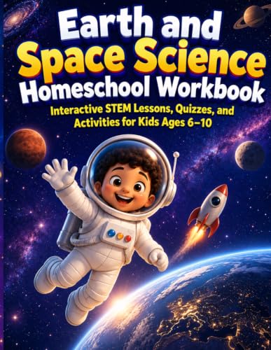 Earth and Space Science Homeschool Workbook: Interactive STEM Lessons, Quizzes, and Activities for Kids Ages 6–10