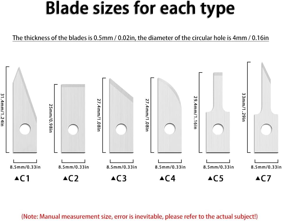 CK01 Ultrasonic Cutter Knife C3 Blade 100pcs | 60˚ Sharp Edge | Larger Contact Surface for Deburring, Precision Cutting & Stripping Wood, Plastic, Leather, Gaskets(C3-Sharp Edge Blade) - style: C3-Sharp Edge Blade