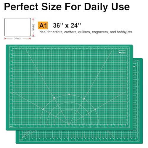 DIYSELF 36in×24in Cutting Mat, A1 Self Healing Craft Mat for Sewing - color: Green, size: 36"L x 24"W
