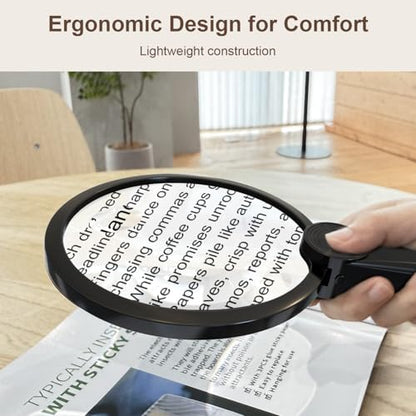 IMICHI Large 5.12" Handheld Magnifying Glass 10X/20X Lens with Eye-Care Anti-Flicker LEDs – 3 Adjustable Light Modes, Rechargeable – Perfect for Seniors, Low Vision, Reading, Crafts, Jewelry Repair