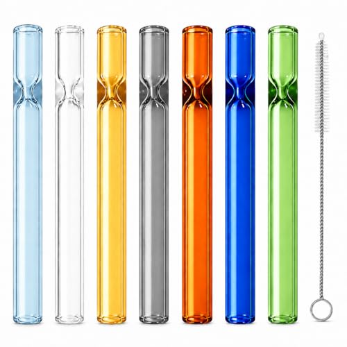 7-Pack Borosilicate Glass Tubes, 4 Inch Colored Glass Tubing for Science Experiments,DIY Crafts
