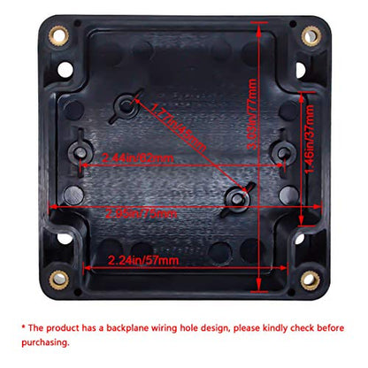 LeMotech ABS Plastic Electrical Project Case Power Junction Box, Project Box Black 3.27"x3.19"x2.2"(83 x 81 x 56mm)(Pack of 2) - color: Black (2 packs), size: 3.27" x 3.19" x 2.2"