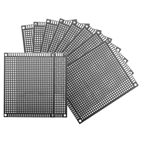 MECCANIXITY 10Pcs Solderable Breadboard, 3.15"x2.36" Double Sided Circuit Board Black Tinned PCB Board Small Prototype Board for DIY Electronics Projects Apply to Soldering Projects - color: Black Tinned, size: 3.15"x2.36"