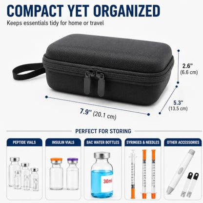 Peptide Case for Fridge, Peptide Case Bac Water for Peptides-Adjustable - size: Adjustable Dividers