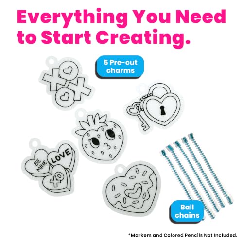 Ooly DIY Mini Shrink Art Charms Kit, 10 Pc - Hugs and Kisses - color: Hugs and Kisses