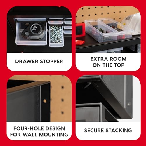IRIS USA 26-Drawer Teacher Toolbox, 2 Pack, Craft Storage Drawers, Black - color: Black, size: 26 Drawer - 2 Pack
