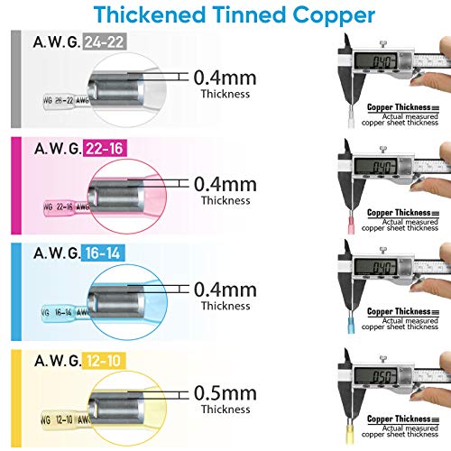 TICONN 560PCS Heat Shrink Butt Connectors, Crimp Wire Connectors Kit - size: 560 PCS-4Sizes