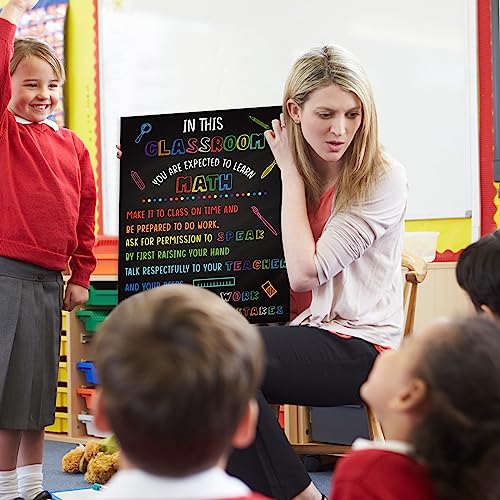 Faccito 12 Pcs Math Poster for Classroom Wall 10x12, Blackboard, Black - color: Black, style: Blackboard
