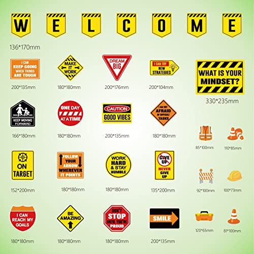 Zonon 36 Pcs Construction Bulletin Board Classroom Decorations Set, Welcome