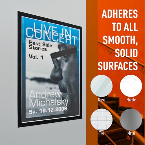 Durable Duraframe Business & Store Self Adhesive Magnetic Sign Holder in Tabloid-Size 11" x 17" Inches - Black Frame - Pack of 4 - color: Black, size: Tabloid, 11" x 17" (Pack of 2)