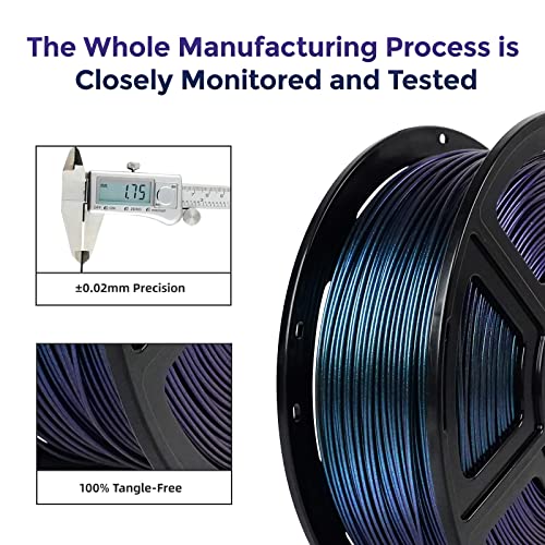 FLASHFORGE PETG Pro Filament 1.75mm +/- 0.02mm Burnt Titanium, Color Changeable 3D Printer Filament 1kg, Chameleon 3D Printing Filament Changing Colors with Light, Perfectly Hide The Layer Line - color: Burnt Titanium