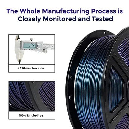 FLASHFORGE PETG Pro Filament 1.75mm +/- 0.02mm Burnt Titanium, Color Changeable 3D Printer Filament 1kg, Chameleon 3D Printing Filament Changing Colors with Light, Perfectly Hide The Layer Line - color: Burnt Titanium