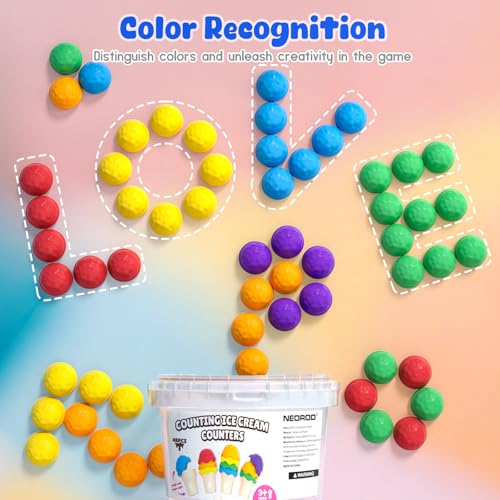 NEOROD Ice Cream Toys for Toddlers 1-5, Montessori Counting Manipulatives - style: ice cream