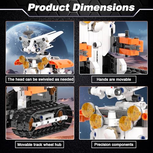 Sciencow 2-in-1 Build a Robot Kit, Remote & APP Controlled Robotic Building Blocks Toys STEM Projects for Kids Ages 8 9 10 11 12 13 14,Chirstmas Birthday Gift for Boys (RC Mars Rover) - style: RC Mars Rover