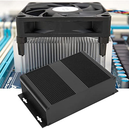 Aluminum Electronic Project Enclosure Case, 54x204x120mm PCB Instrument Box, Split Type DIY Cooling Housing for Printed Circuit Board, Inverter Controller, Sandblasted Black
