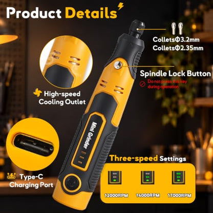 Resin Drill 3D Printed Resin Cured Sanding and Polishing Tool Kit - size: 3.6V