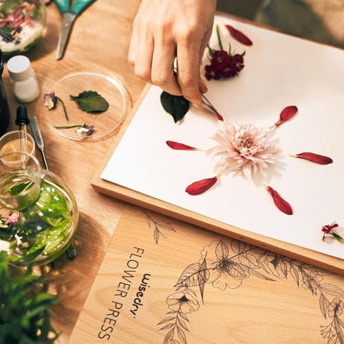 wisedry Flower Press Kit, Easy One-Step Pressing, Even Pressure, 6 Layers, 10 x 6 inch Flower Press Kit for Kids and Adults, Great Gifts for Anyone Who Loves Flowers and Crafts, Gift Box & User Guide