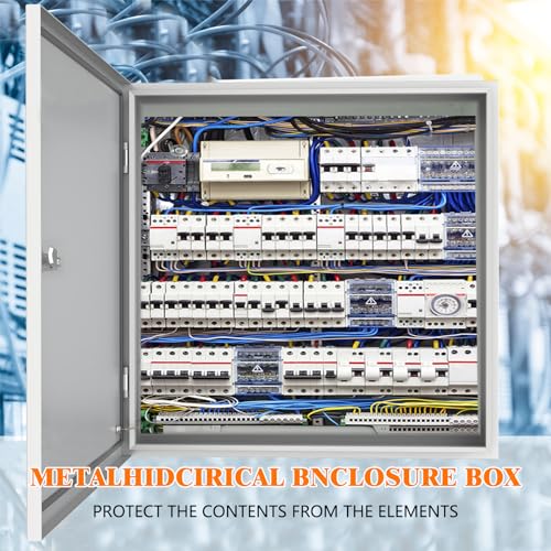Outdoor Electrical Box 24 x 24 x 8'' Nema 4X Enclosure Waterproof Junction Box Electrical Enclosure Lockable Weatherproof Enclosure Box - size: 24 x 24 x 8''