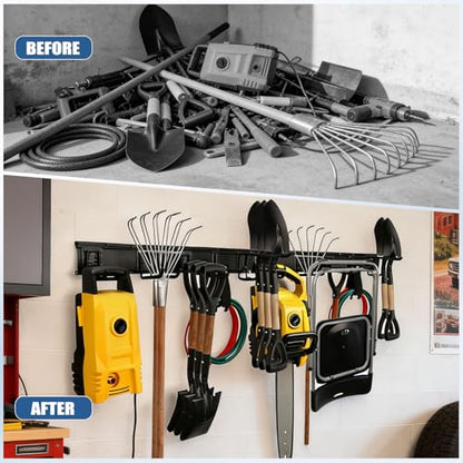 66'' Garage Tool Organizer Wall Mount 18Pack 750lbs Heavy Duty - size: 66''-18Pack