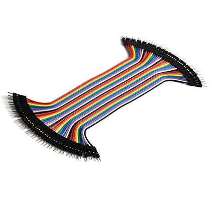80 Piece Male to Male 4 and 8 Inch Solderless Ribbon Dupont-Compatible Jumper Wires for Breadboard Prototyping
