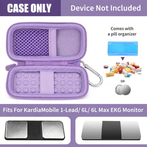 ALKOO Heart Monitor Case for AliveCor KardiaMobile 1-Lead, 6L & 6L Max - color: Light Purple