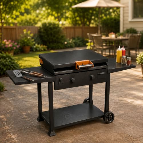 Handle & Hinge Kit for Blackstone Griddle 28" 36" 44" Lid Hinges and Handle - color: Orange
