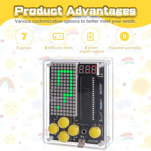 PEMENOL 7-in-1 DIY Game Soldering Kit, Interactive STEM Electronics Project