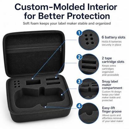 PAIYULE Label Maker Case for DYMO LabelManager 160/280, Black - color: black