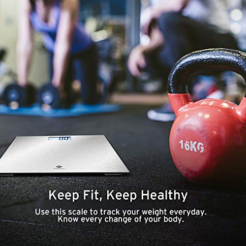 Etekcity Stainless Steel Digital Body Weight Bathroom Scale, 400 Pounds - color: Silver, size: 11.8 x 11.8 inches