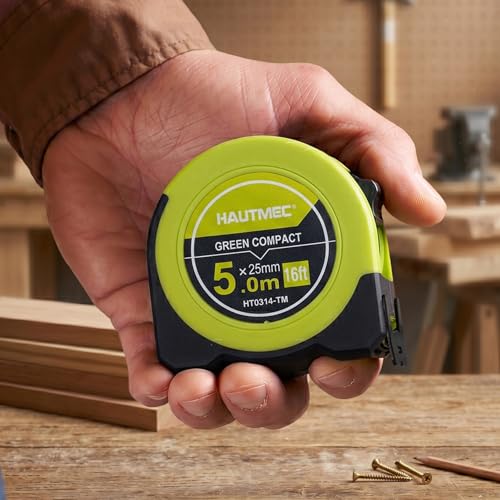 HAUTMEC Tape Measure 25ft with Fractions 1/8 – Dual Scale Metric & Imperial Measuring Tape Retractable – Compact Economical for Home DIY Renovations Crafting Quick Fixes HT0325-2PC - color: 25ft-2pc