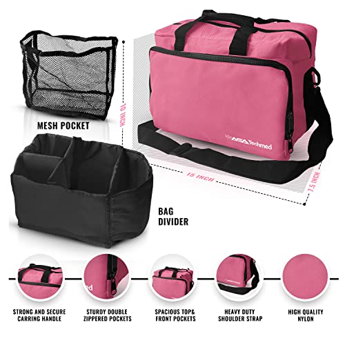 ASA TECHMED Physical Therapy Home Health Aide Comprehensive Kit - Carrying Bag, Blood Pressure Cuff, Stethoscope, Gait Belt- Pink - color: Pink Kit