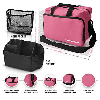 ASA TECHMED Physical Therapy Home Health Aide Comprehensive Kit - Carrying Bag, Blood Pressure Cuff, Stethoscope, Gait Belt- Pink - color: Pink Kit
