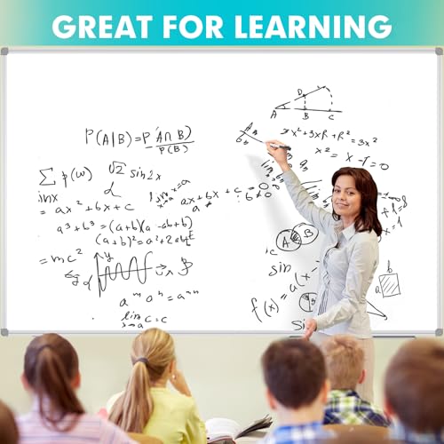 JILoffice Large Magnetic White Board, Dry Erase Board 72 x 48 Inch, Silver Aluminum Frame Wall Mounted Board for Office Home and School - size: 72 x 48 Inch